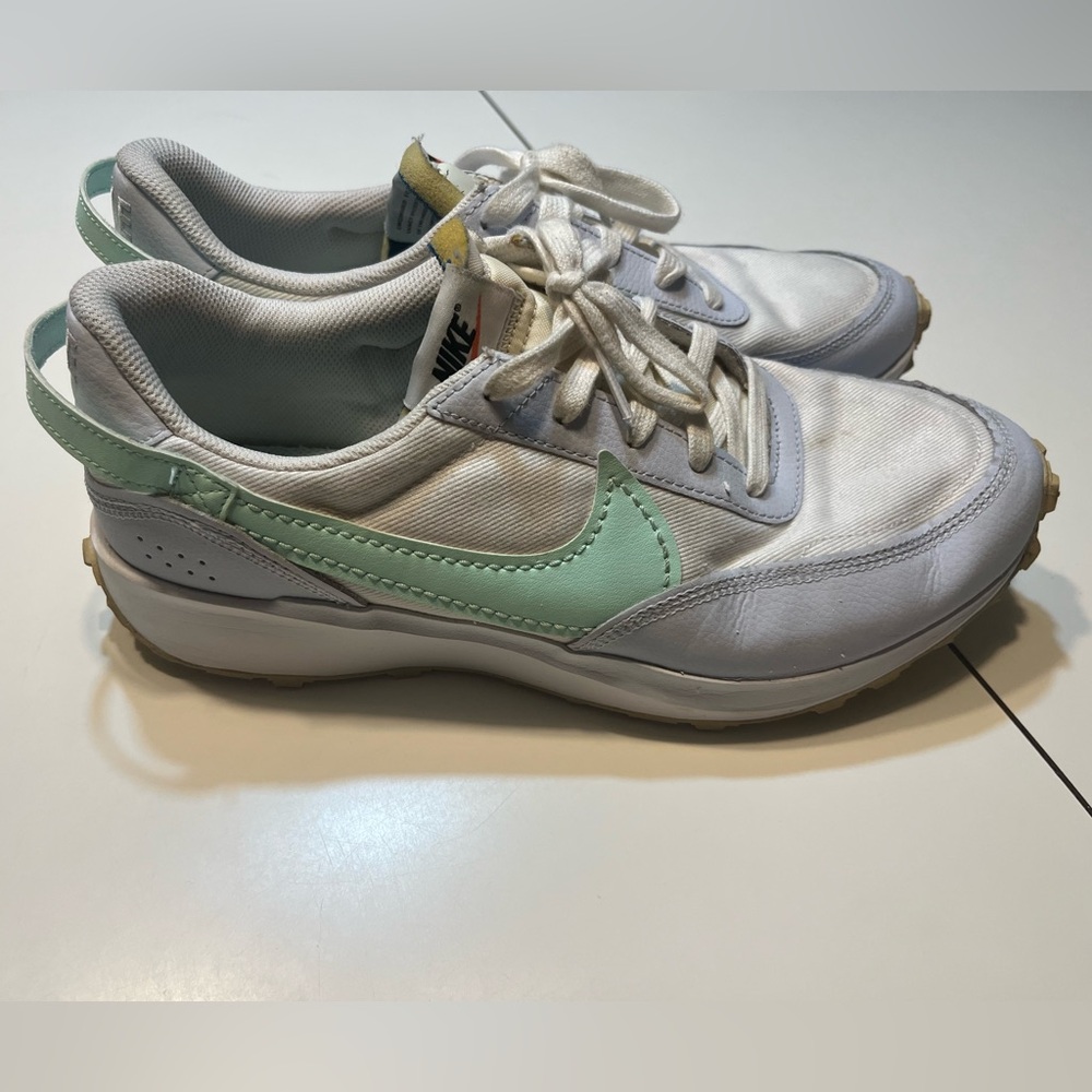 Mens Nike Waffle Debut White Mint Foam Grey Shoes DV0743-100-Size 10.5